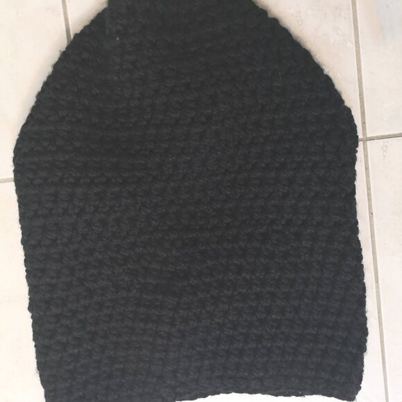 Vintage Crochet Knit Granny Square Snood Hoodie Scarf - chic gift! - Picture 5 of 5